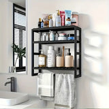 NNETM Wall Mounted Storage Rack with Rod - Black