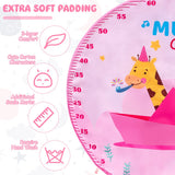 NNECW 4-in-1 Activity Play Mat with 5 Hanging Sensory Toys for Infant Pink