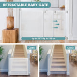 NNECW Baby Safety Gate Gate Retractable Mesh for Kids and Pets