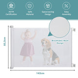 NNECW Baby Safety Gate Gate Retractable Mesh for Kids and Pets