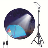 NNETM Black Matte Portable Outdoor Camping Lamp with USB Charging
