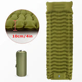 NNETM Ultimate Green Comfort Outdoor Inflatable Camping Mattress with Built-in Pillow