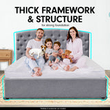 NNEDPE King Fabric Gas Lift Storage Bed Frame with Headboard - Dark Grey