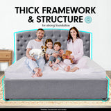 NNEDPE Queen Linen Fabric Gas Lift Storage Bed Frame w/ Headboard - Dark Grey