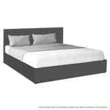 NNEDPE Double Fabric Gas Lift Bed Frame with Headboard - Dark Grey