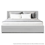 NNEDPE Queen Fabric Gas Lift Bed Frame with Headboard - Grey