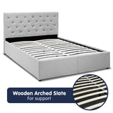 NNEDPE Queen Fabric Gas Lift Bed Frame with Headboard - Grey