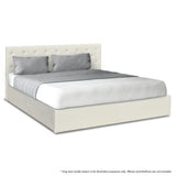 NNEDPE King Fabric Gas Lift Bed Frame with Headboard - Beige