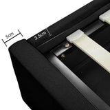 NNEDPE King Fabric Gas Lift Bed Frame with Headboard - Black