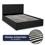 NNEDPE Queen Fabric Gas Lift Bed Frame with Headboard - Black