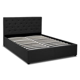 NNEDPE Queen Fabric Gas Lift Bed Frame with Headboard - Black
