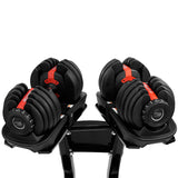 NNEDPE 2x 24kg Powertrain Adjustable Dumbbells with Stand