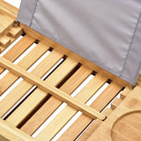 NNETM Stretchable Bamboo Bathtub and Bath Storage Rack - Natural Color