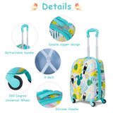 NNECW 2 Pieces Carry On Luggage Set with Flamingo Pattern for Kids