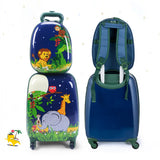 NNECW 2 Pieces Kids Carry On Luggage Set with Spinner Wheels
