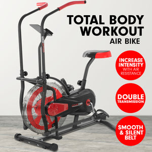 NNEDPE Powertrain Air Resistance Fan Exercise Bike for Cardio - Red