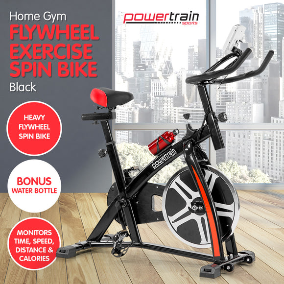 NNEDPE Powertrain Home Gym Flywheel Exercise Spin Bike - Black