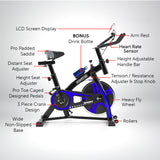 NNEDPE Powertrain Home Gym Flywheel Exercise Spin Bike - Blue