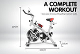 NNEDPE Powertrain Home Gym Flywheel Exercise Spin Bike - Silver