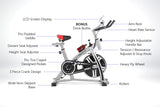 NNEDPE Powertrain Home Gym Flywheel Exercise Spin Bike - Silver