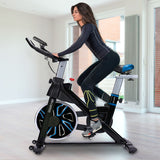NNEDPE PowerTrain RX-600 Exercise Spin Bike Cardio Cycle - Blue