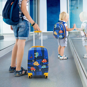 NNECW 2 Pieces Kids Luggage Set with Wheels for Children