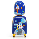 NNECW 2 Pieces Kids Luggage Set with Extendable Handles for Kids