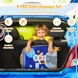 NNECW 2 Pieces Kids Luggage Set with Extendable Handles for Kids