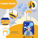 NNECW 2 Pieces Kids Luggage Set with Extendable Handles for Kids