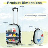 NNECW 2-Piece Carry-on Luggage Set with Spinner Wheels for Children-Navy