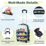 NNECW 2-Piece Carry-on Luggage Set with Spinner Wheels for Children-Navy