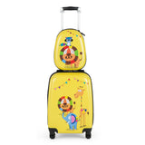 NNECW Hardside Rolling Suitcase with Spinner Wheels &amp Retractable Handle-Yellow