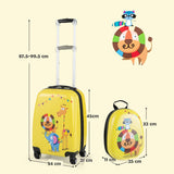 NNECW Hardside Rolling Suitcase with Spinner Wheels &amp Retractable Handle-Yellow