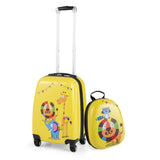 NNECW Hardside Rolling Suitcase with Spinner Wheels &amp Retractable Handle-Yellow