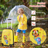 NNECW Hardside Rolling Suitcase with Spinner Wheels &amp Retractable Handle-Yellow