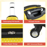 NNECW Hardside Rolling Suitcase with Spinner Wheels &amp Retractable Handle-Yellow