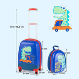 NNECW Hardside Rolling Suitcase with Spinner Wheels &amp Retractable Handle-Blue