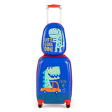NNECW Hardside Rolling Suitcase with Spinner Wheels &amp Retractable Handle-Blue