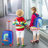 NNECW Hardside Rolling Suitcase with Spinner Wheels &amp Retractable Handle-Blue
