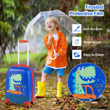 NNECW Hardside Rolling Suitcase with Spinner Wheels &amp Retractable Handle-Blue