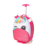 NNECW Childrens Rolling Suitcase with Light-up Wheels for 3-6 Years