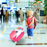NNECW Childrens Rolling Suitcase with Light-up Wheels for 3-6 Years