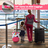 NNECW Childrens Rolling Suitcase with Light-up Wheels for 3-6 Years