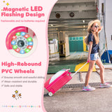 NNECW Childrens Rolling Suitcase with Light-up Wheels for 3-6 Years