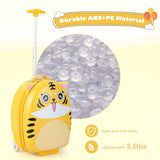 NNECW Kids Rolling Luggage with 2 Flashing Wheels and 2-Level Telescoping Handle