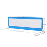 NNECW Foldable Mesh Bed Rail with Safety Straps for Toddlers-Blue