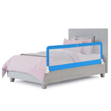 NNECW Foldable Mesh Bed Rail with Safety Straps for Toddlers-Blue