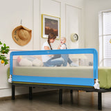 NNECW Foldable Mesh Bed Rail with Safety Straps for Toddlers-Blue