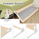 NNECW Foldable Mesh Bed Rail with Safety Straps for Toddlers-Beige