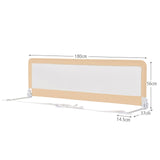 NNECW Foldable Mesh Bed Rail with Safety Straps for Toddlers-Beige